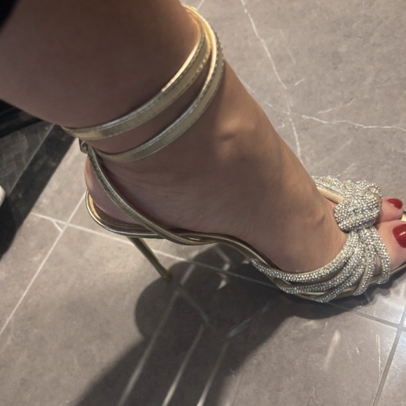Steve Madden Gold and Silver Strappy Heels - Picture 4 of 8